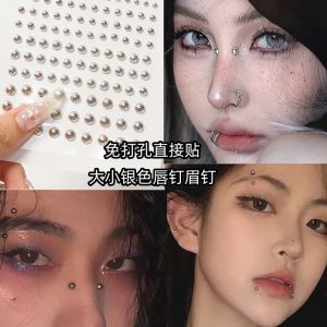 Stage Makeup Fake Brow Bone Stick-On Decorative Face Jewelry No Hole Piercing Temporary Stick-On Facial Decorations
