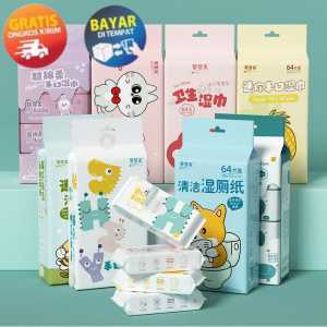 SANDBOX - KP143 TISU BASAH BAYI ISI 64 LEMBAR TISSUE BASAH BABY MURAH BABY WIPES WET TISSUE BABY SATU SET ISI 8PCS