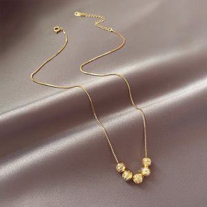 Outlets Revoked by Brand Big Sale 18K Gold Five Blessings Necklace Accessible Luxury Fancy Clavicle Chain Womens Accessories