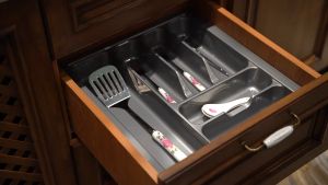 AUMU Cutlery Spoon and Fork Organizer Rack Drawer Organizer Utensil Flatware Tray Fits for Pull Out Kitchen Cabinet