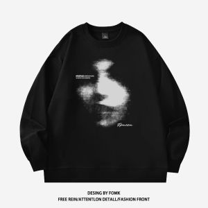 เสื้อยืดคอกลมแขนยาวผ้าฝ้ายสไตล์อเมริกันไซส์ใหญ่ 300 ปอนด์ เสื้อผ้าทำงานสไตล์ฤดูใบไม้ร่วงสำหรับทั้งชายและหญิง