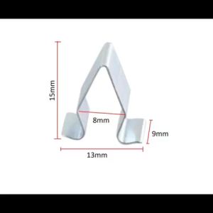 Set 10 Kẹp bằng kim loại cho bảng điều khiển xe hơi (15x13x9mm/BẠC) - Đinh tán chốt vít cho ô tô