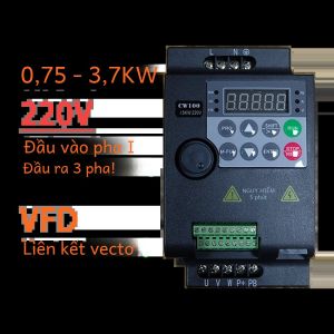 Bộ Chuyển Đổi Tần Số Biến Tần VFD Tiết Kiệm Điện 220V Bộ Điều Khiển Tốc Độ Động Cơ Biến Tần 075/15/22/37/4KW AC/AC-Inverter