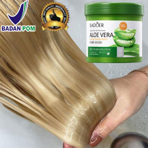 Aloe Vera Hair Treatment Mask Repairs Frizzy Make Hair Soft Smooth Deep Repair Keratin Hair Treatment for Hair Care 500g MELURUSKAN MELEMBUTKAN DAN PERAWATAN RAMBUT RONTOK