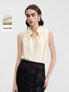 LANCY FROM 25 | Áo Không Tay Eo Cao Cổ Sen Dây Đan Vintage Thanh Lịch Lyocell