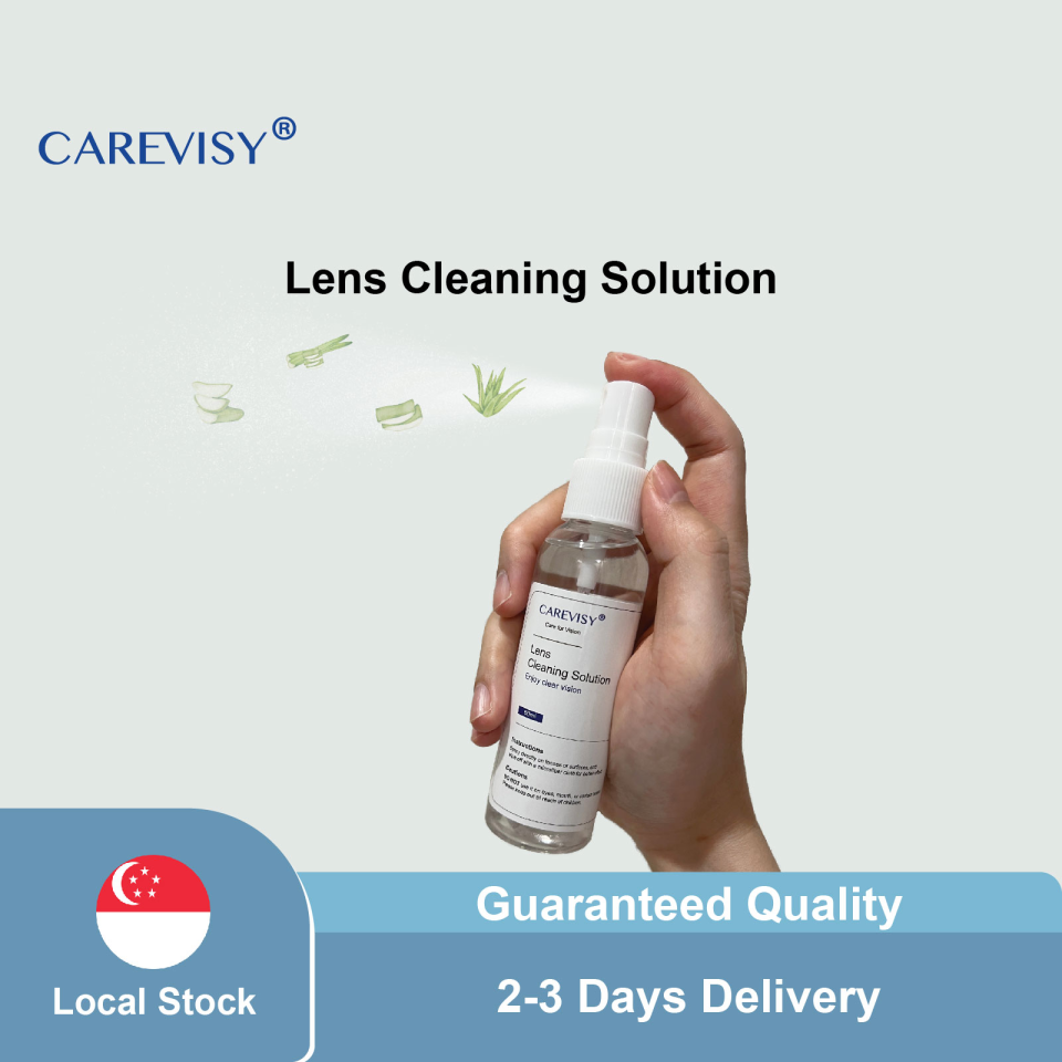 CAREVISY Lens Cleaning Solution Spray Lens Cleaner for Glasses Monitor Phone Screens Camera Spectacle Cleaner Fresh Aloe Vera Scent Solution