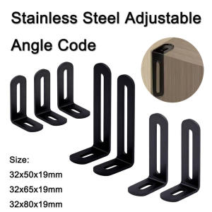 Stainless Steel Adjustable Corner Bracket Heavy Duty Metal 90 Degree L Shaped Angle Corner Braces for Wooden Shelf Furniture