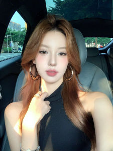 Fashionable Metal Leopard Print Hoop Earrings Womens Personality Exaggerated Circle Earrings out Brand Peach Tea