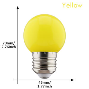 Parkson | 2pcs Colorful Led Light Bulb G45 E27 220V LED Lamp Red Yellow Blue Green Pink Orange White Christmas Wedding Night Light Indoor