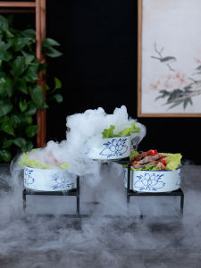 Creative Chinese Style Iron Art Small Dish Special Restaurant Hotel Cold Dish Sweet Dessert Bowl Dining Table Setting Stand