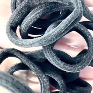 (6 Pcs) Ikat Rambut Donat Tanggung Sedang Hitam Polos Warna Warni isi 6