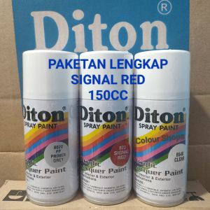 Pilok Cat Diton Signal Red 823 Primer Grey Epoxy 8020 Clear 8540 Paketan Merah cabe 3 klg 150cc Pilox Cat Semprot Diton Spray Paint