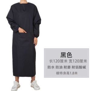 Váy Bảo Hộ Lao Động Chống Dầu Chống Thấm Nước Có Tay Áo Một Túi Phong Cách Hàn Quốc Cho Nam Và Nữ Trong Nhà Bếp Và Nhà Cửa