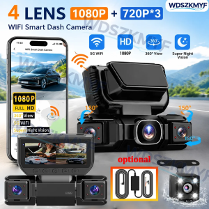 New 360 Degrees Car DVR 1080P 4Camera Video Recorder WIFI Dash Cam Front Right Left Rear View Camera 24h Parking Monitor Gift