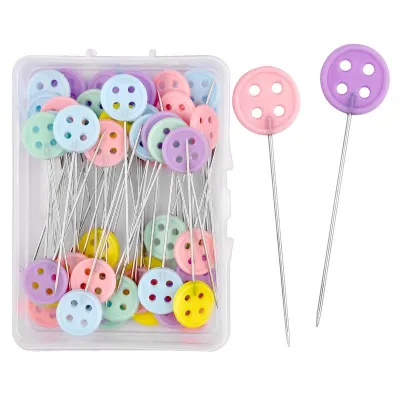 50/100pcs Sewing Straight Pins Embroidery Dressmaking Patchwork Pin Button Pin Patchwork Needles for Sewing Positioning DIY