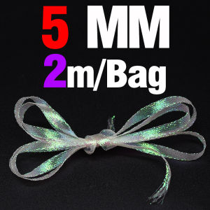 2M Ice Pearl Braidback 3/5mm Flat Diamond Braid Lace Sparkle Shrimp Backs Pearlescent Braided Fly Tying Material