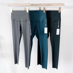 High Waist Slimming Leggings D12U2063 Spring Summer Thin Womens Outerwear Base Layer Shark Skin Pants Fashionable Model Fit