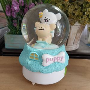 snowball musik couple/ bola air kristal salju/ bola air salju dan lampu / hadiah unik Valentin snow globe/ kotak musik/ music box snowball love story crash landing on you oleh vinvin Pink Stpre
