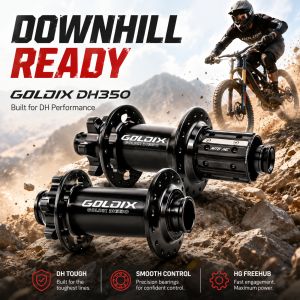 GOLDIX DH350 Downhill MTB E-Bike Hub Heavy Duty J-Bend 32H 36T Ratchet Disc Brake Mountain Bike Hub HG XD MS 10-12 Speed Boost