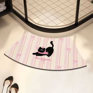 Dopamine round Arc Bathroom Mat Cartoon Shower Room Absorbent Foot Pad Bathroom Silicon Dendroid Anti-Slip Carpet Home Use