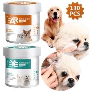 120PCS/Box Pet Wet Wipes Dog Eye Cat Tear Cleaning Wipes Tear Stain Remover Gentle Cleaning Wipes Aloe Wipes