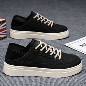 Mens 2025 New Summer Breathable Versatile Sports Casual Canvas Shoes Thick Bottom Heightening Slip-On Fashionable Board Shoes