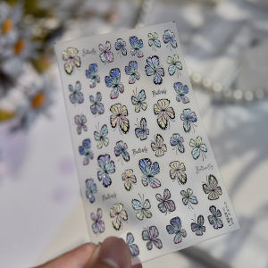 Darkness Style Butterfly Nail Charms Stickers Gradient Wing Dreamy Colorful Shiny 5D Adhesive Nail Art Stickers Manicure Decals