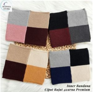 Ciput Rajut 4 Warna Premium Bisa Pilih Warna Inner Bandana Bahan Tebal Anti Budeg Tidak Mudah melar Daleman Hijab Jilbab Kerudung Anti Pusing