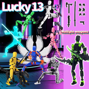 Lucky 13 Movable Figures Mechanical Style Movable Joints Toy 3D Printed Robot Multi Jointed DIY