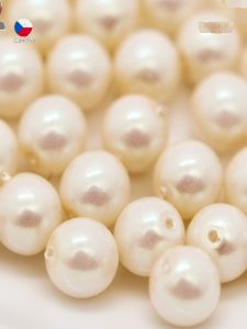 Hạt Ngọc Trai Thủy Tinh Pha Lê Mờ Czech Hạt Lỗ Đầy Đủ Mặt Vòng Tròn Mịn Hạt Rời Phụ Kiện Trang Sức DIY Trang Sức Thời Trang