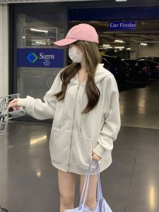 SUHUIQIAN | New Leisure Hooded Loose Zipper Sweater Jacket