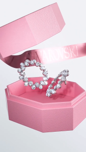 💖Swarovski💖Millenia pear-shaped cut pink diamond large hoop earrings S925 sterling silver womens fashion earrings hypoallergenic non-allergenic Valentines Day gift birthday gift for girlfriend bestie