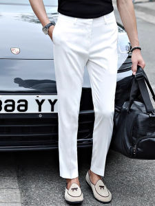 ลำลอง ผู้ชาย สีกากี กางเกง สลิมฟิต สินค้า กางเกงขาสั้น แฟชั่นเยาวชนสไตล์ Urban Pure Color Leisure Business สีขาว ขาตรง เสื้อแจ็คเก็ต