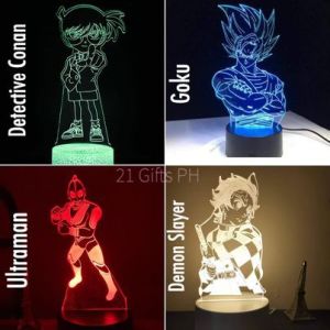 Anime Detective Conan Goku Tanjiro Demon Slayer Ultraman 3D Acrylic LED Lamp Night Desk Lamp gifts
