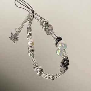 Dây Đeo Điện Thoại Pha Lê Mới Starlet Grey Phụ Kiện Điện Thoại Di Động Nữ Thiết Kế Tinh Tế Chống Thất Thoát Cáp Quay