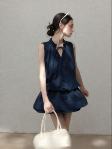 Cantonstory | French Style A-Line Sleeveless Slim Fit Short Dress