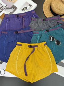 Quần Short Thể Thao Cạp Cao Nhanh Khô Cho Nữ Mùa Hè Quần Leo Núi Ngoài Trời Quần Dopaamine Nhỏ Quần Ống Đứng