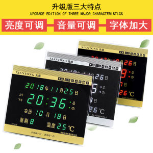 Modern Digital Wall Clock LED Night Light Bedroom Living Room Tabletop Alarm Clock Plastic Material Rectangle Shape Single Piece