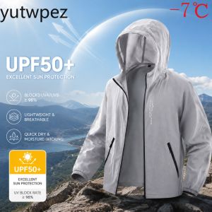 Lightweight Men UV Sun Protection Jackets UPF50+ Sun Blocking Windbreaker Outdoor Hiking Fishing Summer Breathable Skin Coats