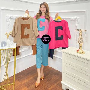 CICI setelan wanita one set kekinian terbaru 2024 lengan 3/4 crinkle airflow nyaman santai cantik