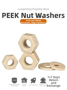 LANGSIMING | High Strength PEEK and Nylon Heat-Resistant Corrosion-Resistant Nut Locking Cap Washers