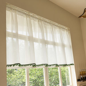 Meirenpeizi | Retro No-Drill Creamy French Lace Curtain