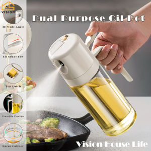 Tầm Nhìn 550Ml 2in1 Dual-Sử Dụng Chai nhớt Chống Rò Rỉ Phun Và Đổ Thùng chứa dầu Nhà Bếp Thủy Tinh Dầu bình phun nước Hộ Gia Đình Phun bình dầu Gia Vị chai định lượng dụng cụ nhà bếp