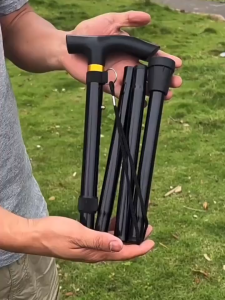 BASE OUT ไม้เท้าเดินป่าแบบพับได้สำหรับกลางแจ้ง 5 ส่วน ยืดหดได้