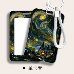 Oil Painting Moonlight Hogwarts Laminated Card Holder Campus Metro Access Control Work ID Card Cover ABS Material