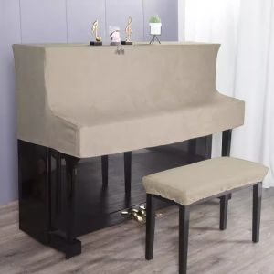 High-End Velvet Piano Cover Half Cover Modern Simple Full Cover Thick Black Electric Piano Bench Cover Dustproof Cover