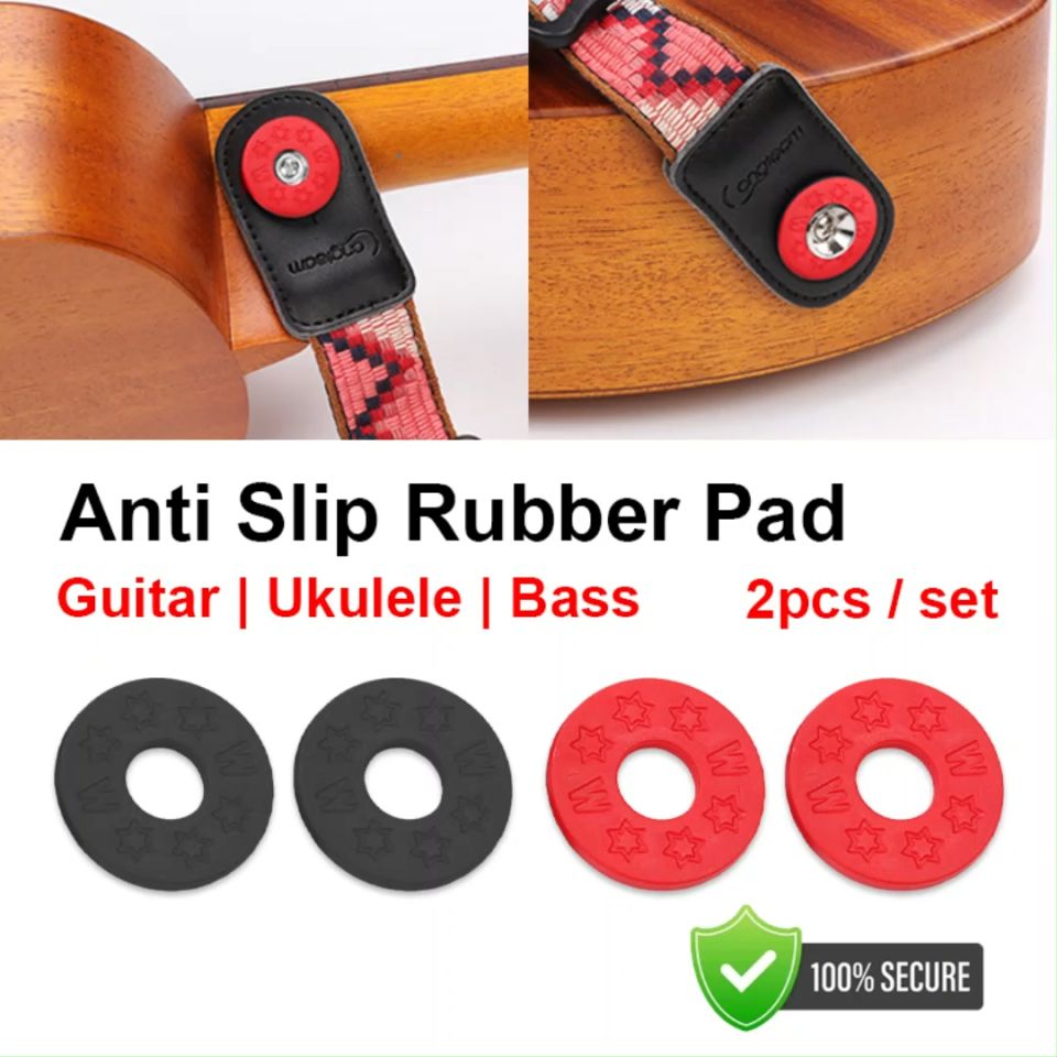 2pcs Strap Lock Rubber Pad Anti Slip Buckle Acoustic Electric Bass Guitar Ukulele Music Accessories