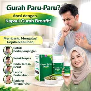 Obat Paru Paru Pembersih Nikotin Rokok Ampuh Terstandar Bpom - 50 Kapsul Gurah Bronfit
