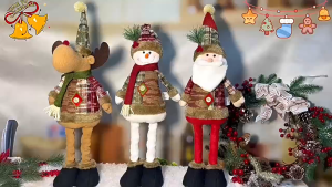 Christmas Decorative Christmas Dolls 12 Inch Santa Claus Doll 3D Cute Christmas Home Decorations Decorations Cartoon Standing Santa Doll Christmas Gifts