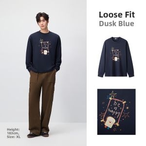 Semir | Couple Cartoon Print Long Sleeve Cotton Trendy T-shirt